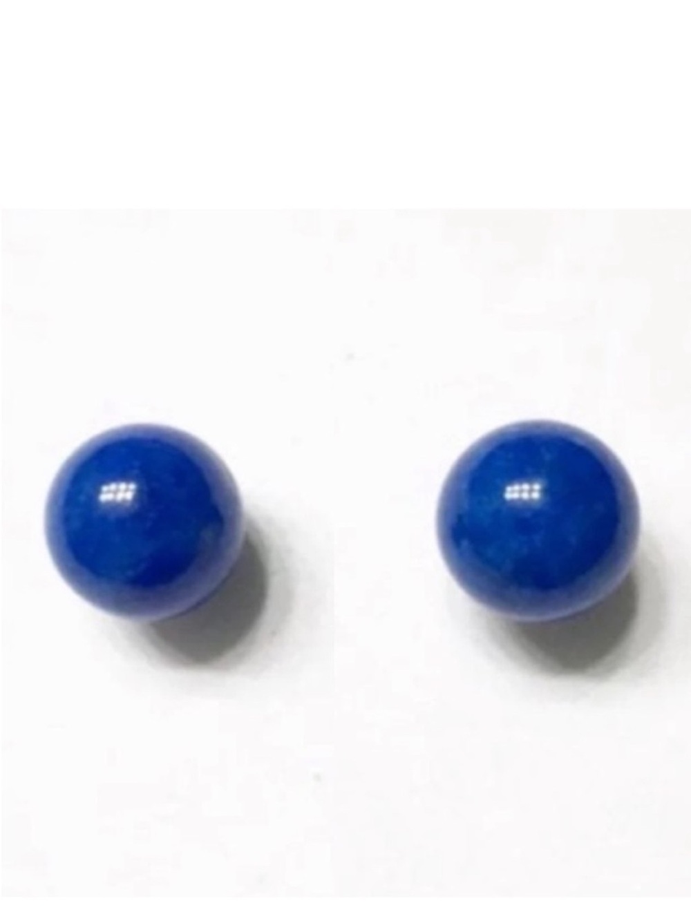 Vintage blue topaz round stud earrings